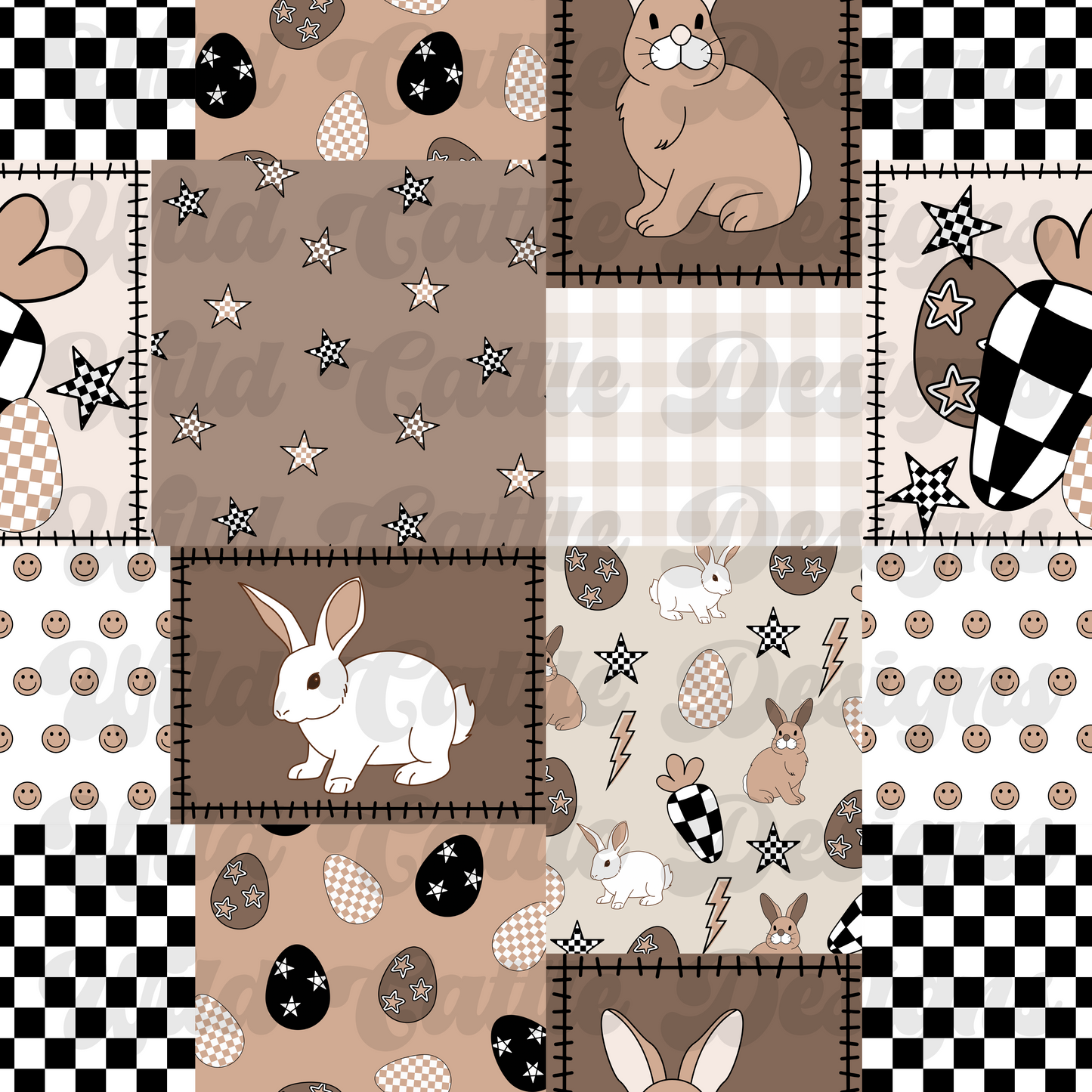 sad beige easter boy patchwork