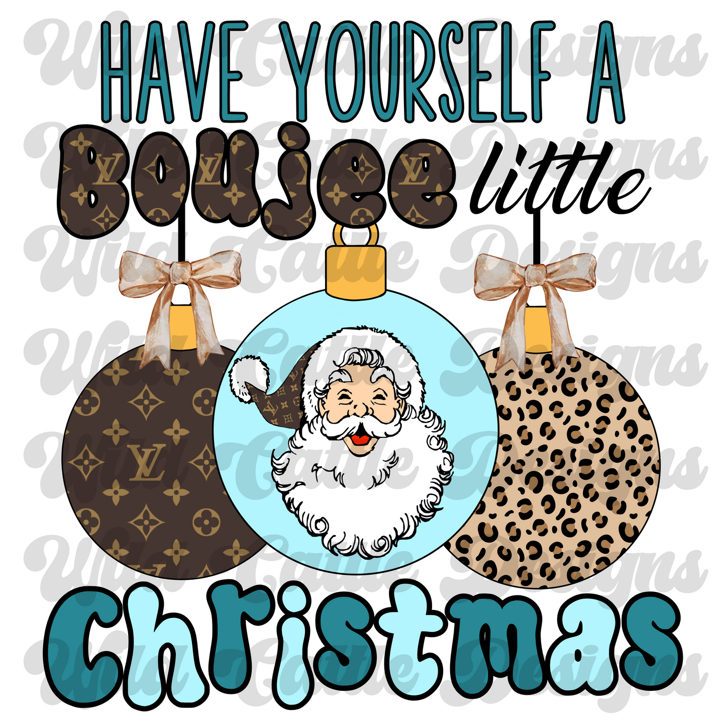 turquoise boujee christmas png