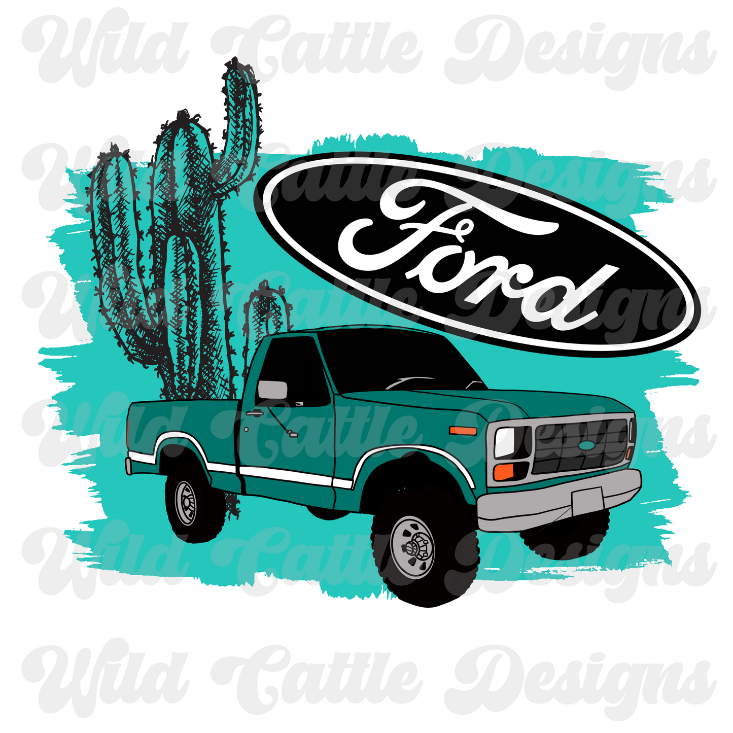 Turquoise Truck PNG
