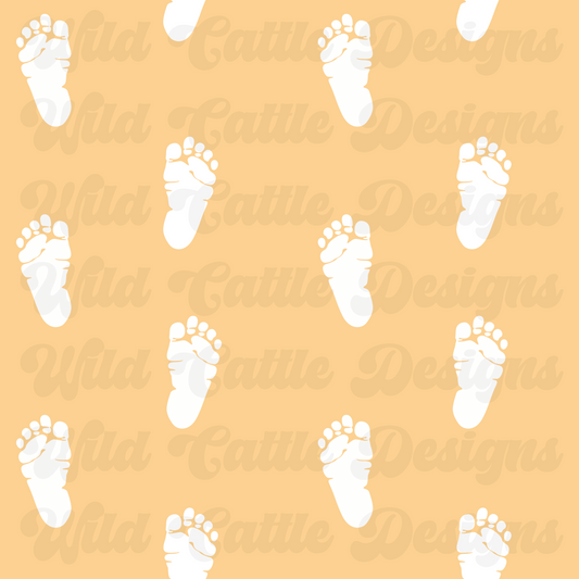 Yellow Baby Footprints Seamless