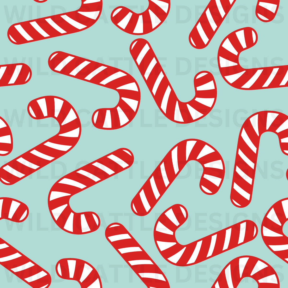 Blue Candy Canes Seamless