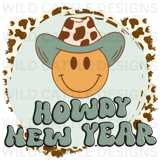 Blue Howdy New Year PNG