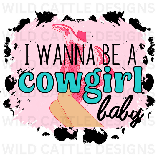 Cowgirl Baby Cowprint PNG