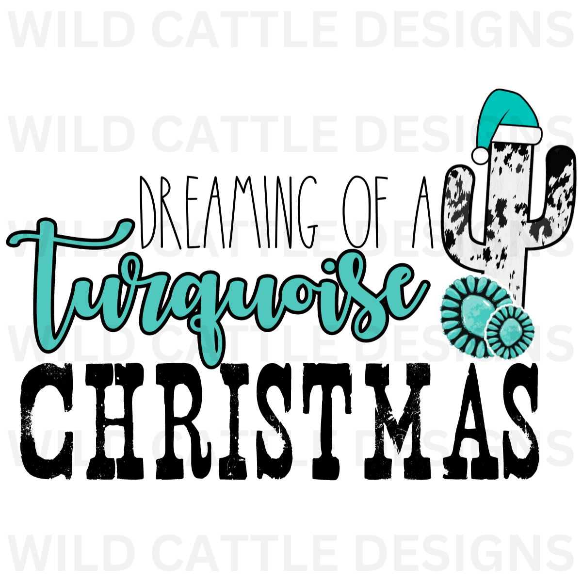 Dreaming Of A Turquoise Christmas PNG