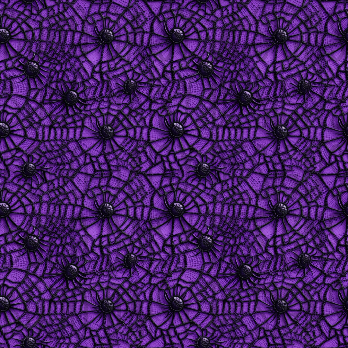 Purple and Black Spiders Embroidered Seamless