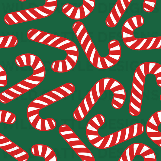 Green Candy Canes Seamless