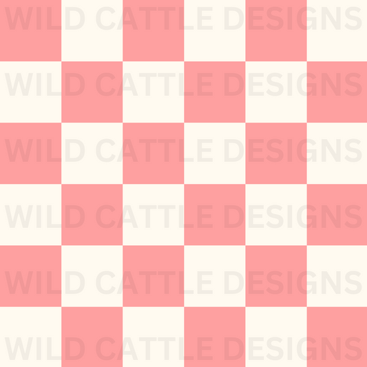 Pink and Cream Checker Seamless