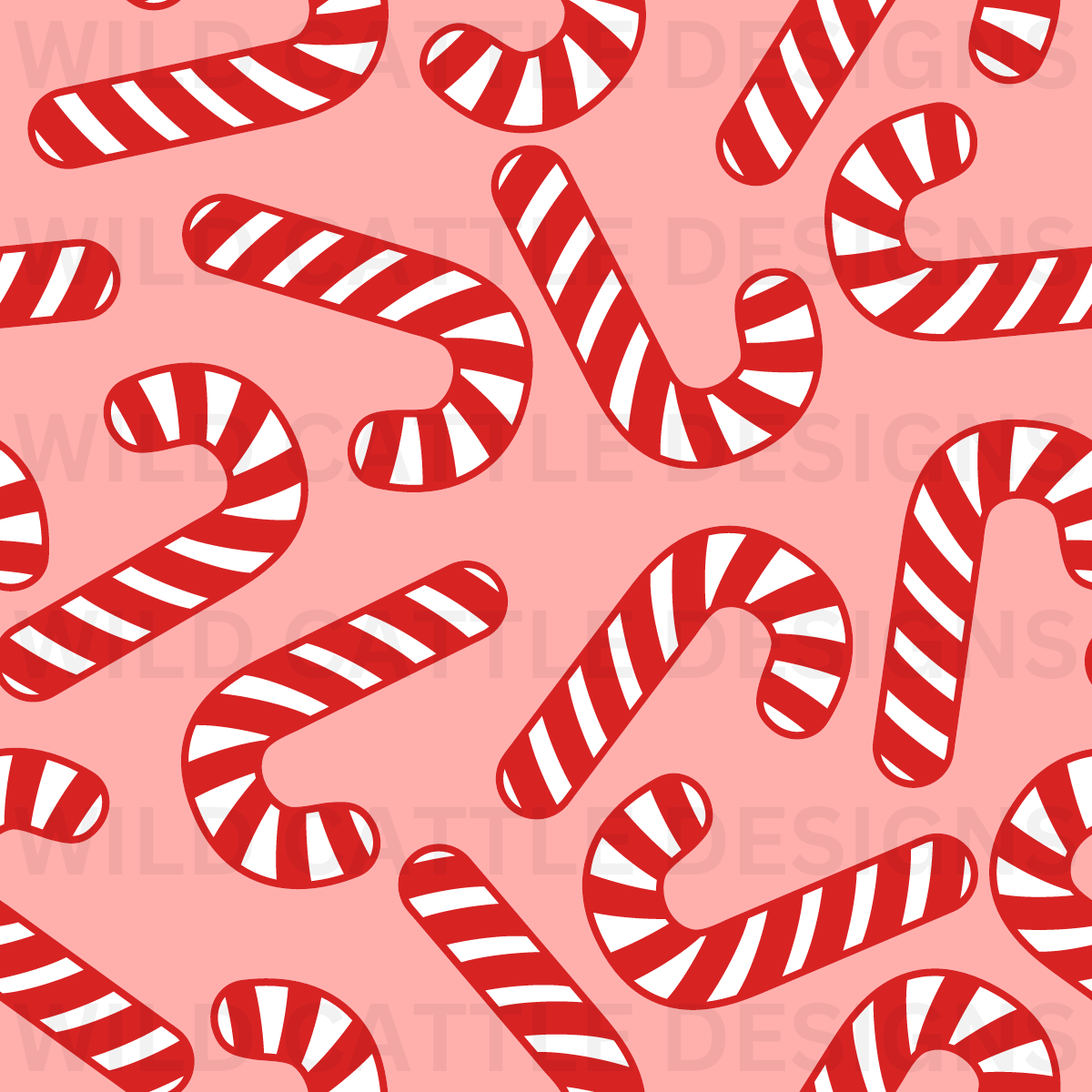 Pink Candy Canes Seamless