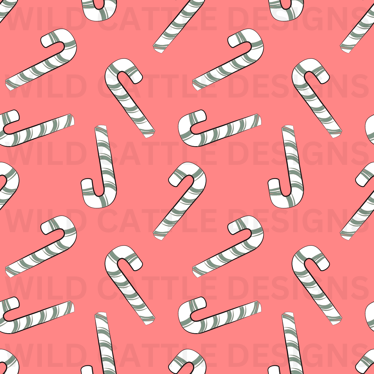 Pink Candy Canes Seamless