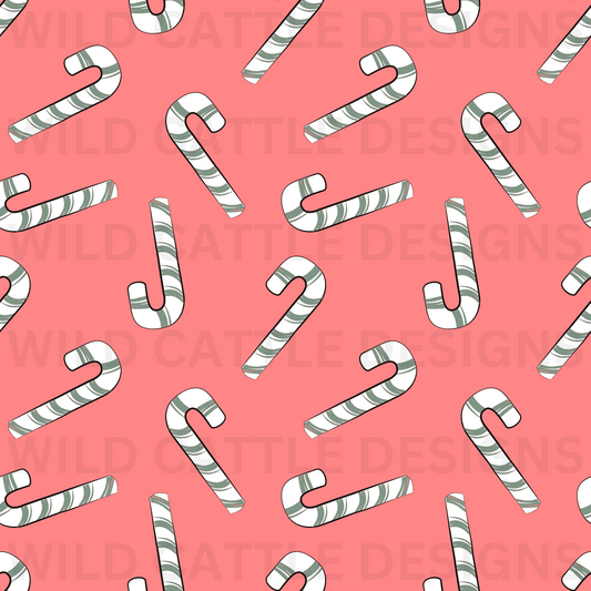 Pink Candy Canes Seamless