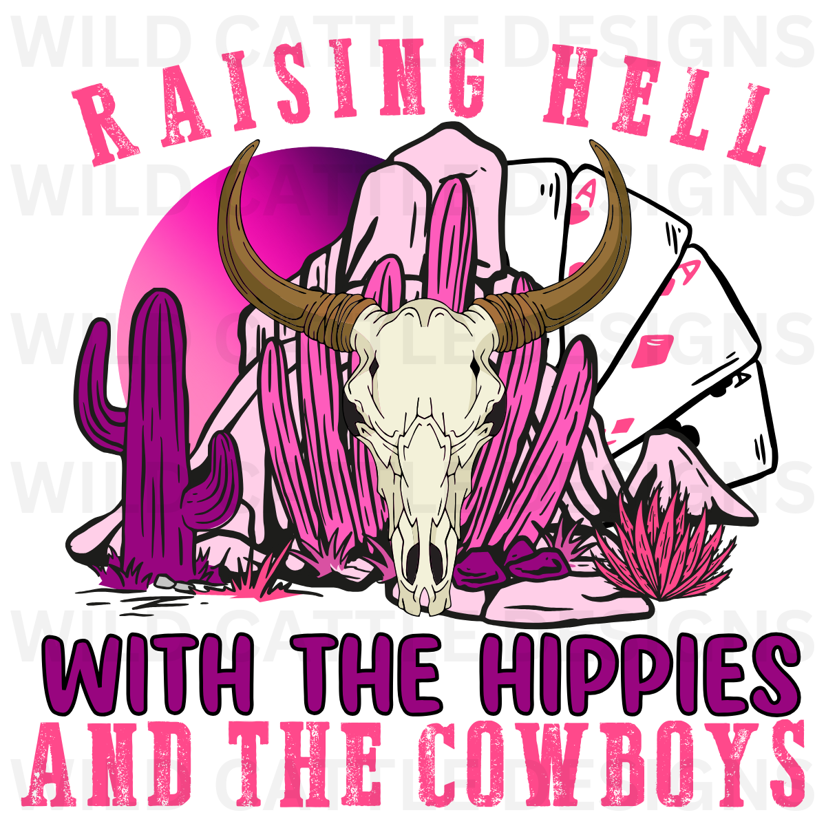 Pink Hippies and Cowboys PNG