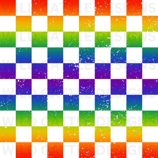 Rainbow Checker Seamless