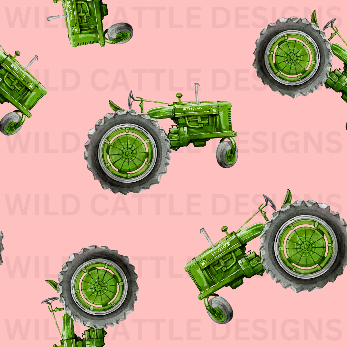 Pink Tractor Seamless