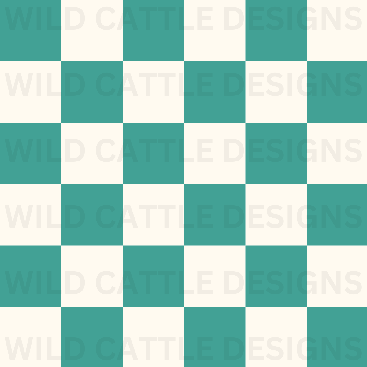 Teal and Cream Checker Seamless