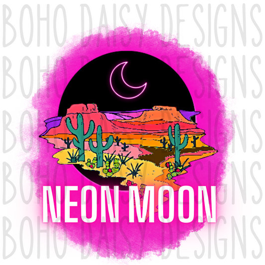 Neon Half Moon PNG